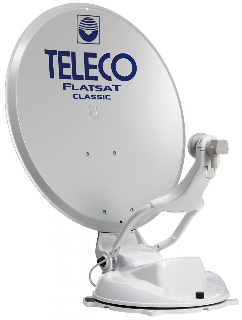 Automatyczna antena satelitarna Teleco FlatSat Classic S lnb dwuwyjściowy rozmiar paraboli 63,5 cm
