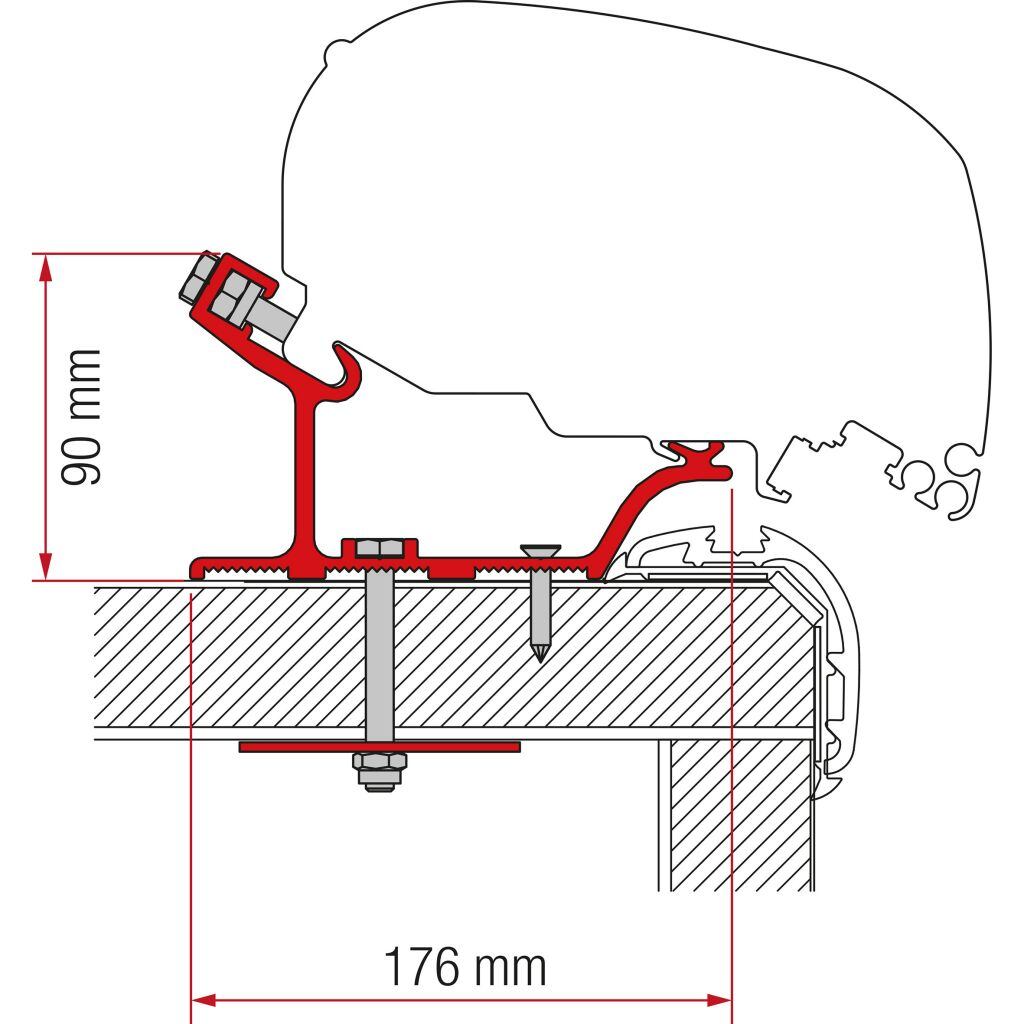 Adapter do markiz Carthago Malibu do Fiamma F65/F80 długość 340 cm