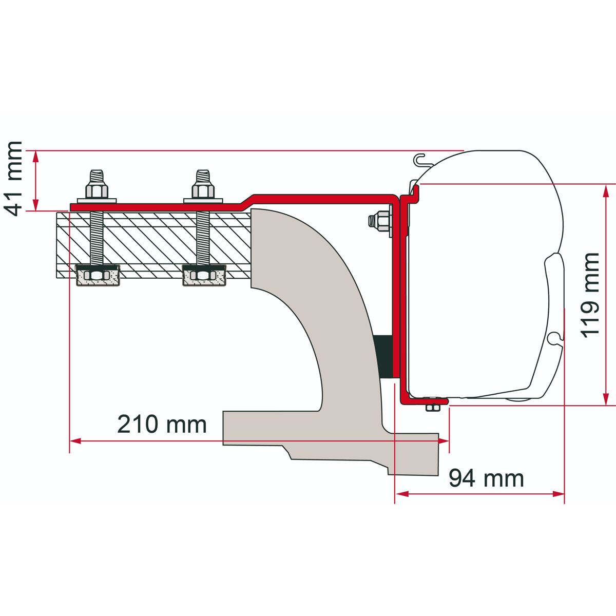 Zestaw adapterów Fiamma do Mercedes Vito L1/H1 (1996-2003)