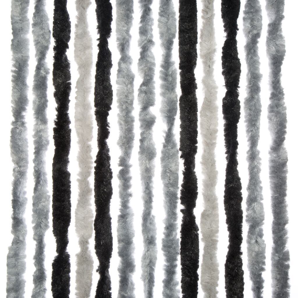 Dekoracyjna kurtyna przeciw owadom do drzwi przyczepy kempingowej Brunner, 56 × 205 cm kolor antracyt/jasnoszary/srebrny