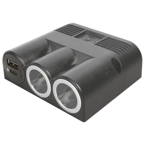 Pro Samochodowe gniazdo zasilania z podwójnym zasilaniem i gniazdami USB-A/USB-C