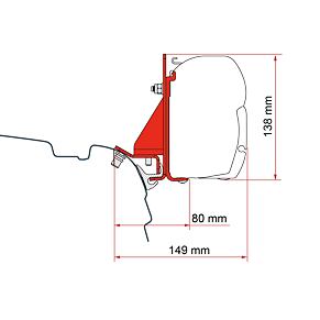 Adapter do VW T5, T6 z szyną Brandrup do markiz Fiamma F45S