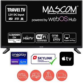 Telewizor Mascom TVMC22TFW11 22″, 12 V DC, WebOS, DVB-T2/S2