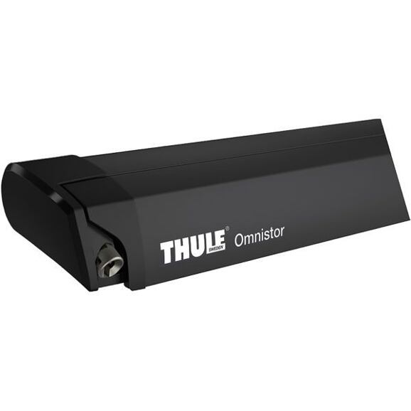 Markiza z napędem Thule Omnistor 9200, czarna obudowa, szare płótno